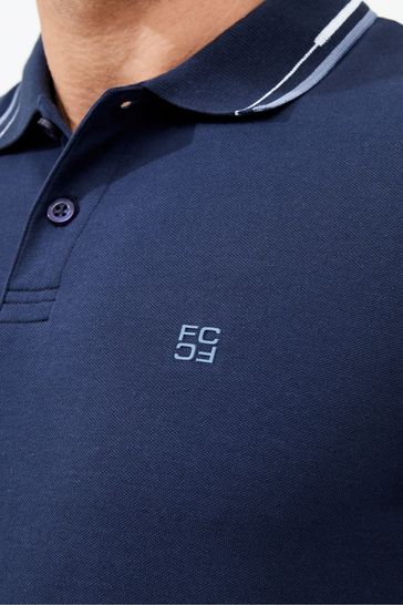 Buy French Connection Blue Nights Courtworth Long Sleeve Polo Shirt from  Next USA