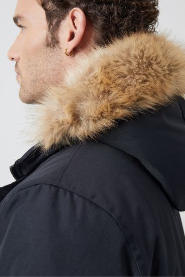 French connection fur trim sales coat