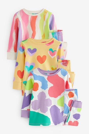 Multi Fluro Rainbow Pyjamas 3 Pack (9mths-12yrs)