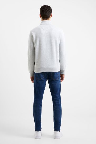Buy French Connection Light Grey Melange Half Zip Sweatshirt from