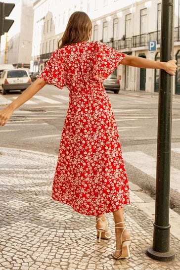 Button down outlet midi dress