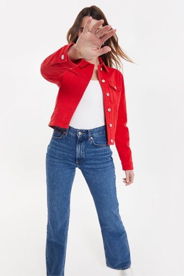 Next red denim jacket outlet