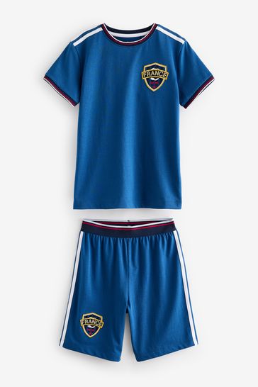 Blue France Single Short Pyjamas (4-14yrs)