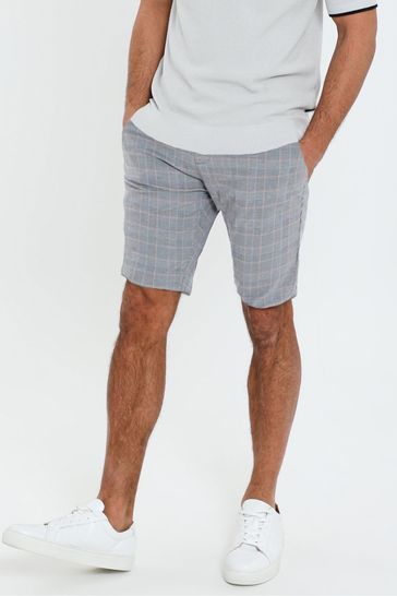 Mens checked chino shorts top