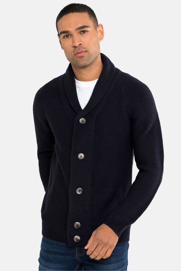 Threadbare Navy Shawl Collar Cardigan