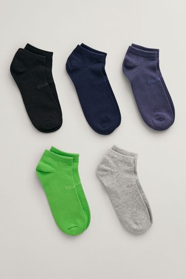 GANT Teens Green Tonal Logo Sneaker Socks 5 Pack