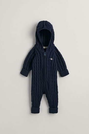 GANT Baby Shield Cotton Cable Knit One-Piece