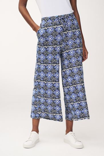 Navy Floral Jersey Culottes