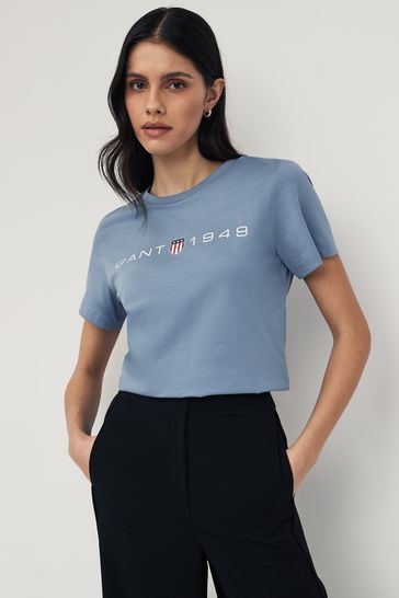 GANT Blue Archive Shield Print T-Shirt