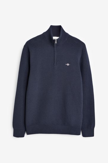 Buy GANT Textured Cotton Half Zip Jumper from Next Singapore