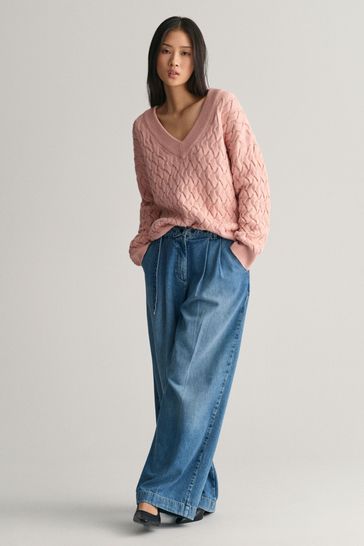 Gant cotton v neck sale jumper