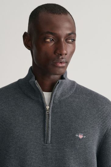Buy GANT Textured Cotton Half Zip Jumper from Next Singapore