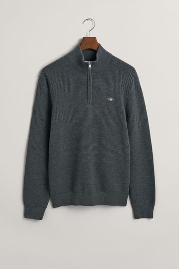 Buy GANT Textured Cotton Half Zip Jumper from Next Singapore