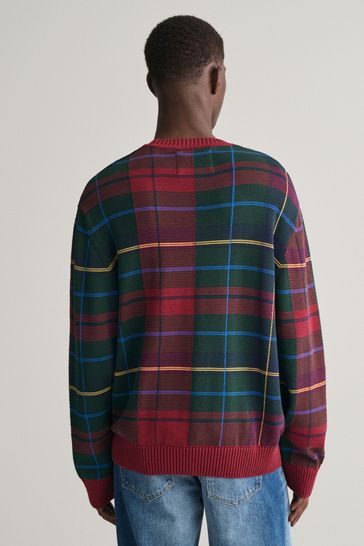 Barbour tartan jacquard crew neck sweater hotsell