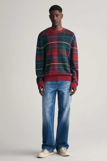 Barbour tartan jacquard crew neck sweater online