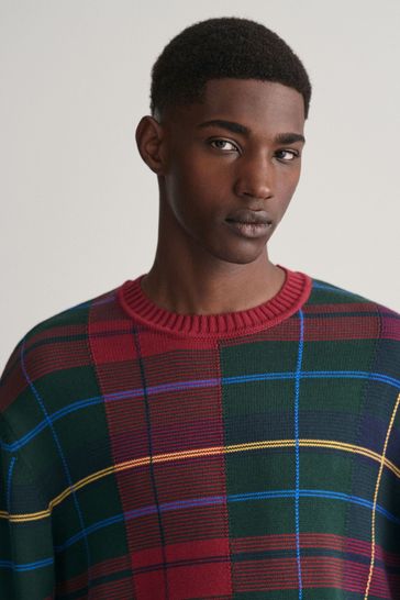 Barbour tartan jacquard top crew neck sweater