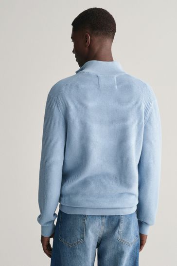 GANT Textured Cotton Half Zip Jumper