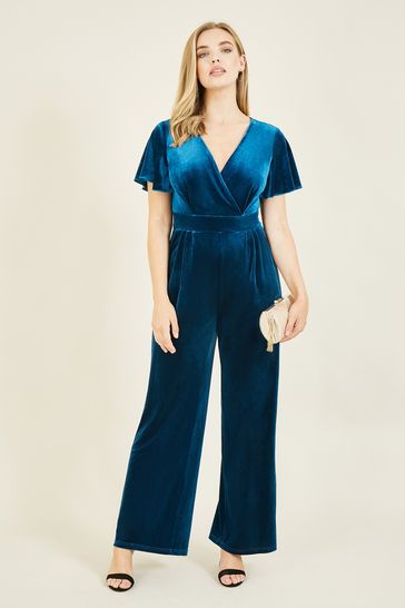 Yumi Blue Jumpsuit With Angel Sleeves