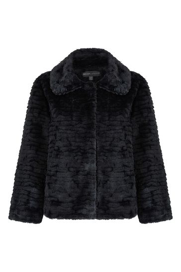 Short black faux fur jacket online uk
