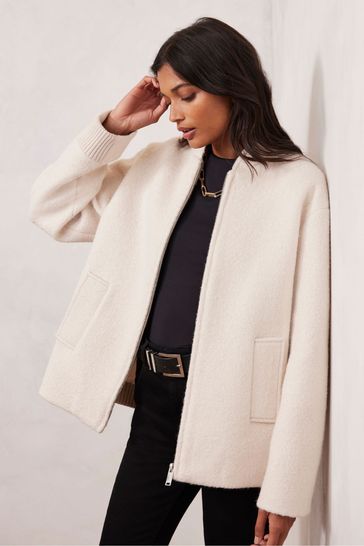 Mint velvet boucle coat cream clearance