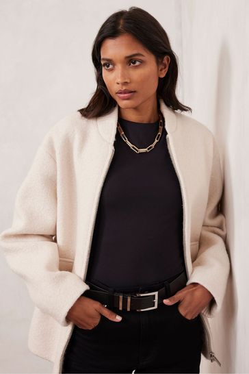 Mint velvet hot sale boucle coat cream