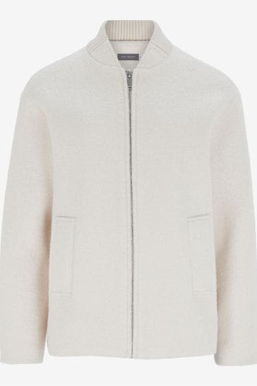 Mint velvet boucle on sale coat cream