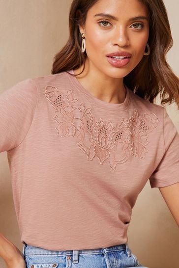 Lipsy Pink Round Neck T-Shirt