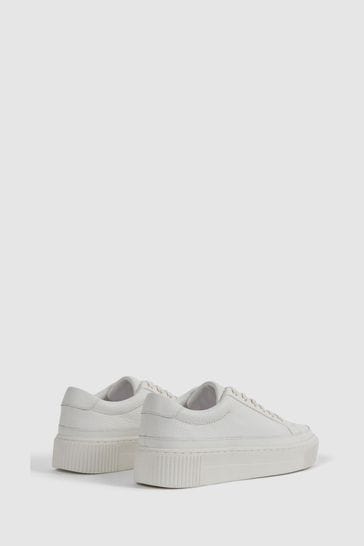 White platform hot sale trainers leather