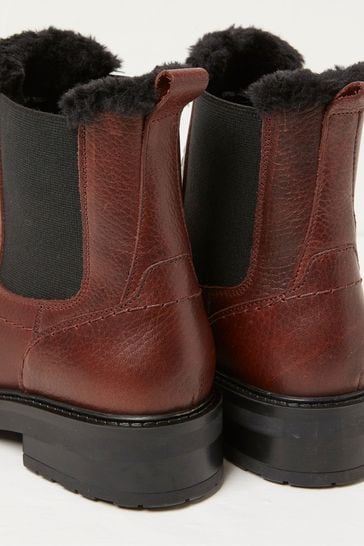 Buy FatFace Red Blake Faux Fur Lined Chelsea Boots from Next