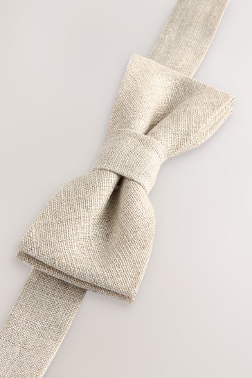 Neutral New Linen Mix Bow Tie (1-16yrs)