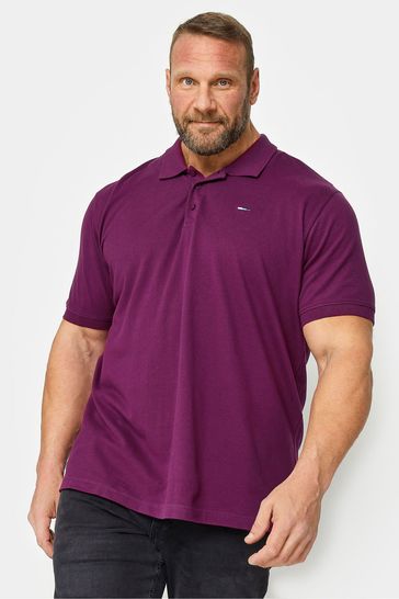 BadRhino Big & Tall Purple Plain Polo Shirt