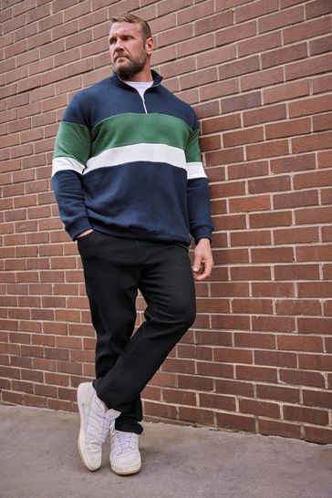 Buy BadRhino Big Tall Blue Cut And Sew Quarter Zip Sweatshirt