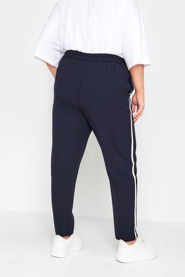 Blue striped joggers best sale