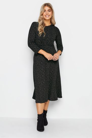 Mocha polka dot dress store