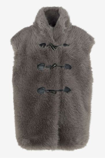 Buy Mint Velvet Grey Taupe Faux Fur Gilet from Next Poland