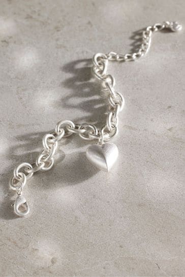 Mint Velvet Silver Heart Bracelet