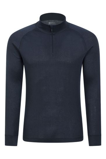 Mountain Warehouse Blue Mens Talus Zip Neck Thermal Top