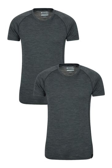 Mountain Warehouse Grey Mens Summit Merino Thermal T-Shirt Multipack