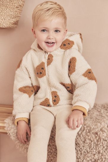 MORI Cream Recycled Sherpa Teddy Bear Cosy Jacket