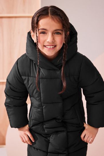 Buy Black Shower Resistant Fur Lined Hooded Padded Coat 3 16yrs from Next Bahrain