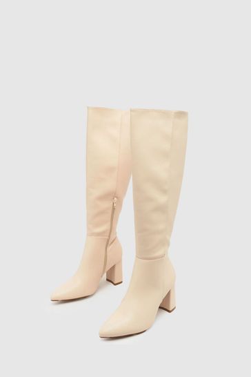 Schuh Cream Dua Block Heel Knee Boots