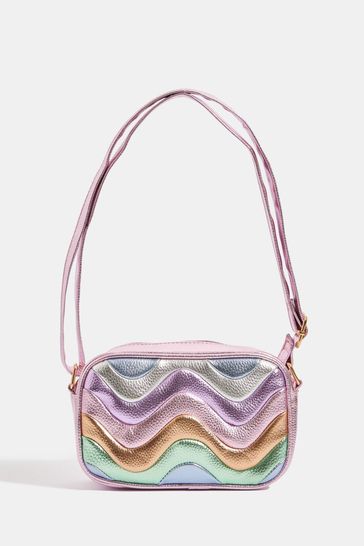 Skinnydip Pink Millie Pastel Rainbow Wave Cross-Body Bag