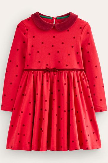 Boden Red Collared Twirly Dress