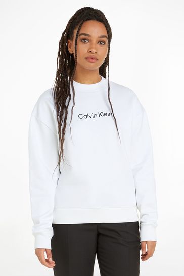 Calvin Klein White Hero Logo Sweatshirt