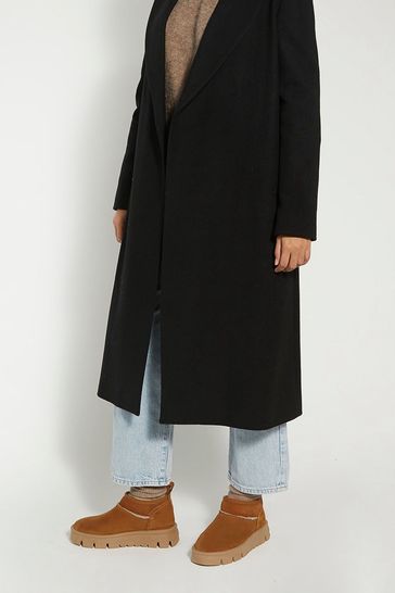 Dune London Brown Pod Faux Fur Lined Cropped Ankle Boots