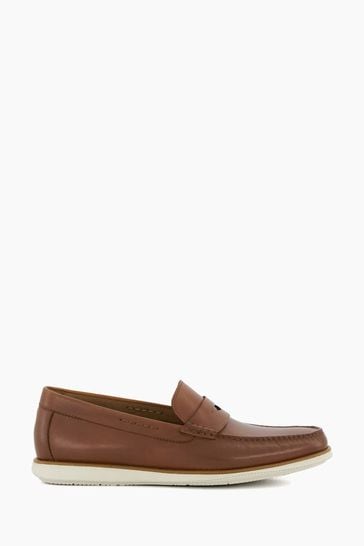 Dune London Brown Berkly Sole Loafers