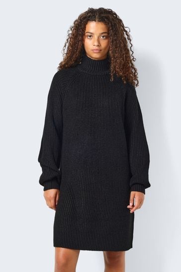 NOISY MAY Black High Neck Knitted Jumper Dress