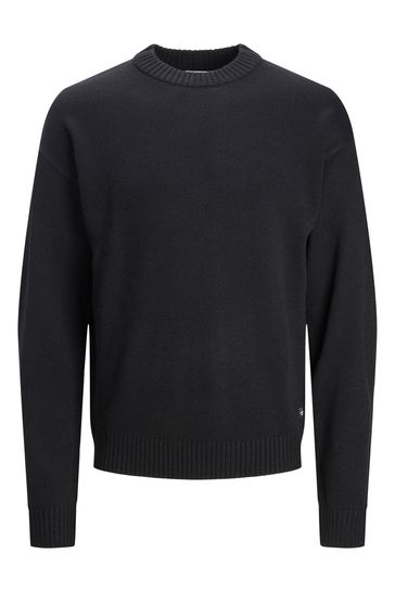 Black round neck jumper online