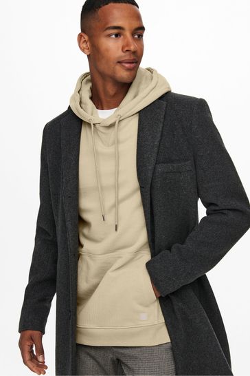 Only Sons Grey Smart Tailored Coat