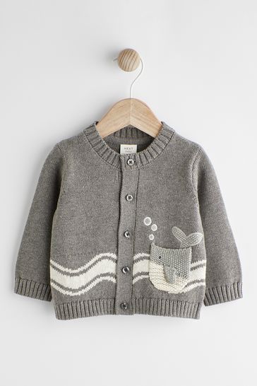 Buy Grey Whale Baby 100 Cotton Cardigan 0mths 2yrs from Next Bahrain